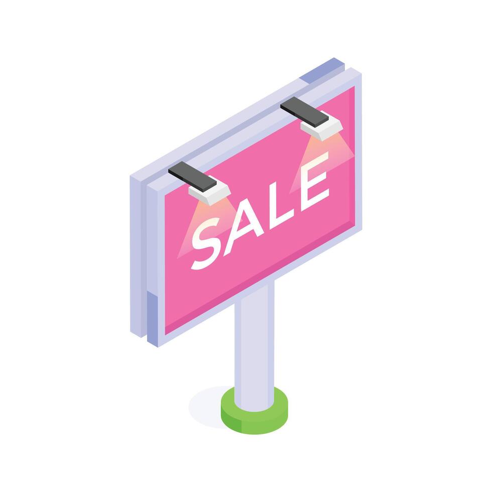 Promotional sale billboard for advertising offers and discounts vector