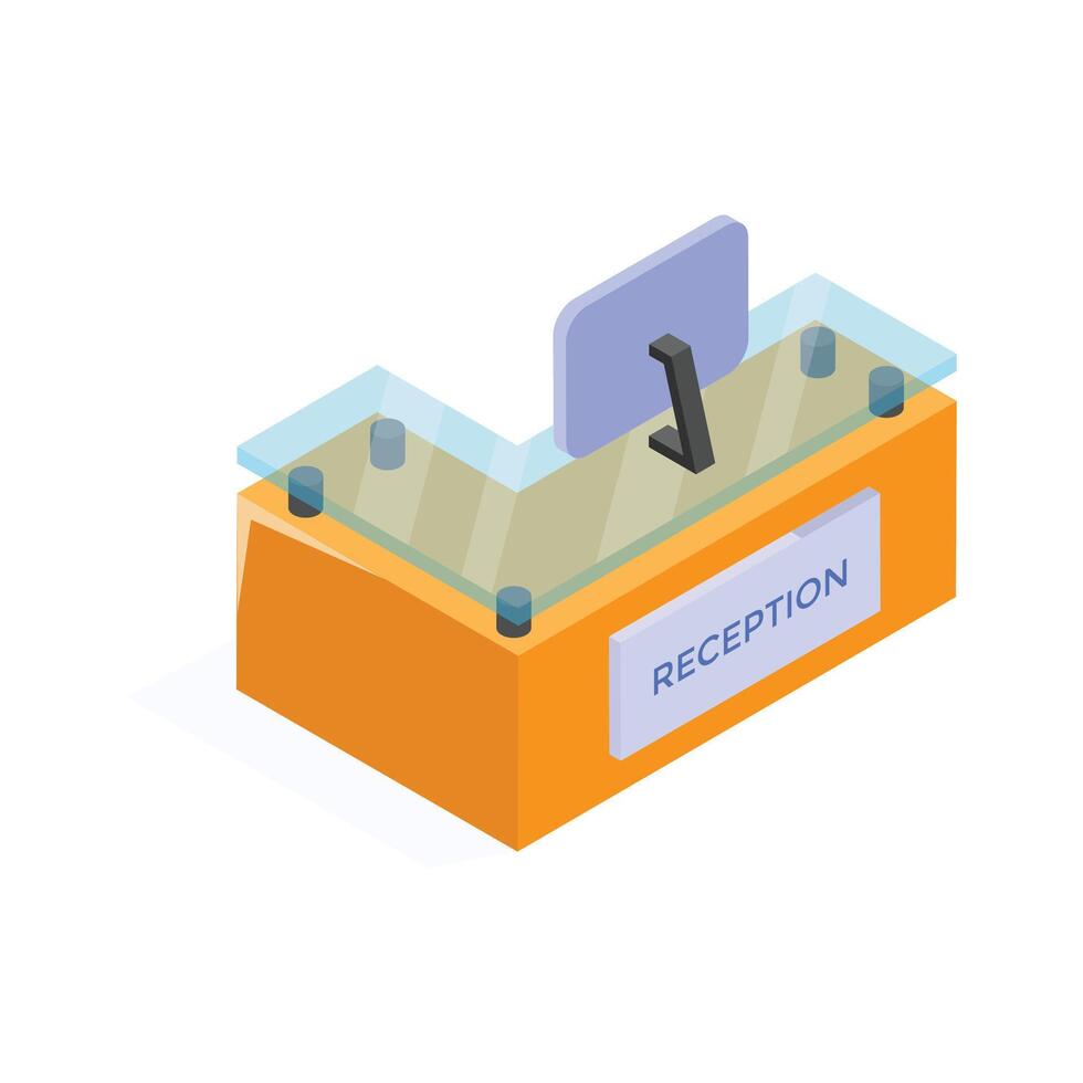 Take a look at this amazing icon of reception desk in modern design style vector