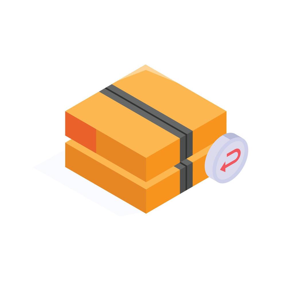 Get this trendy icon of shipping box in isometric style vector
