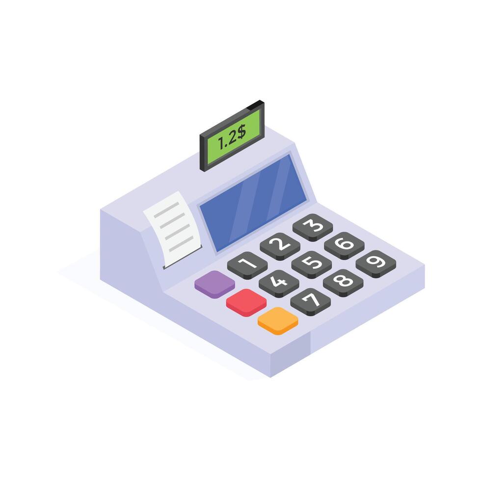 Grab this creatively designed icon of cash register in isometric style vector