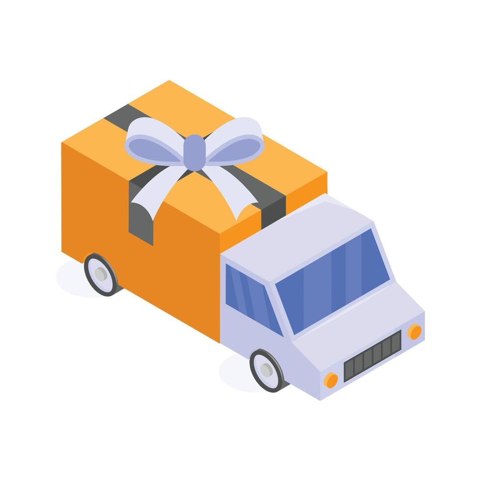Get this amazing icon of delivery truck in modern design style vector