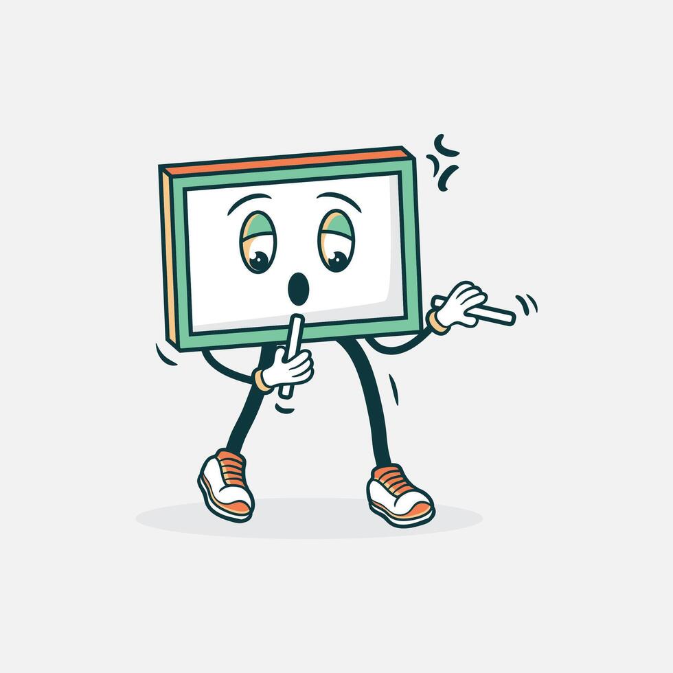 Animated Whiteboard Character Presenting Information vector