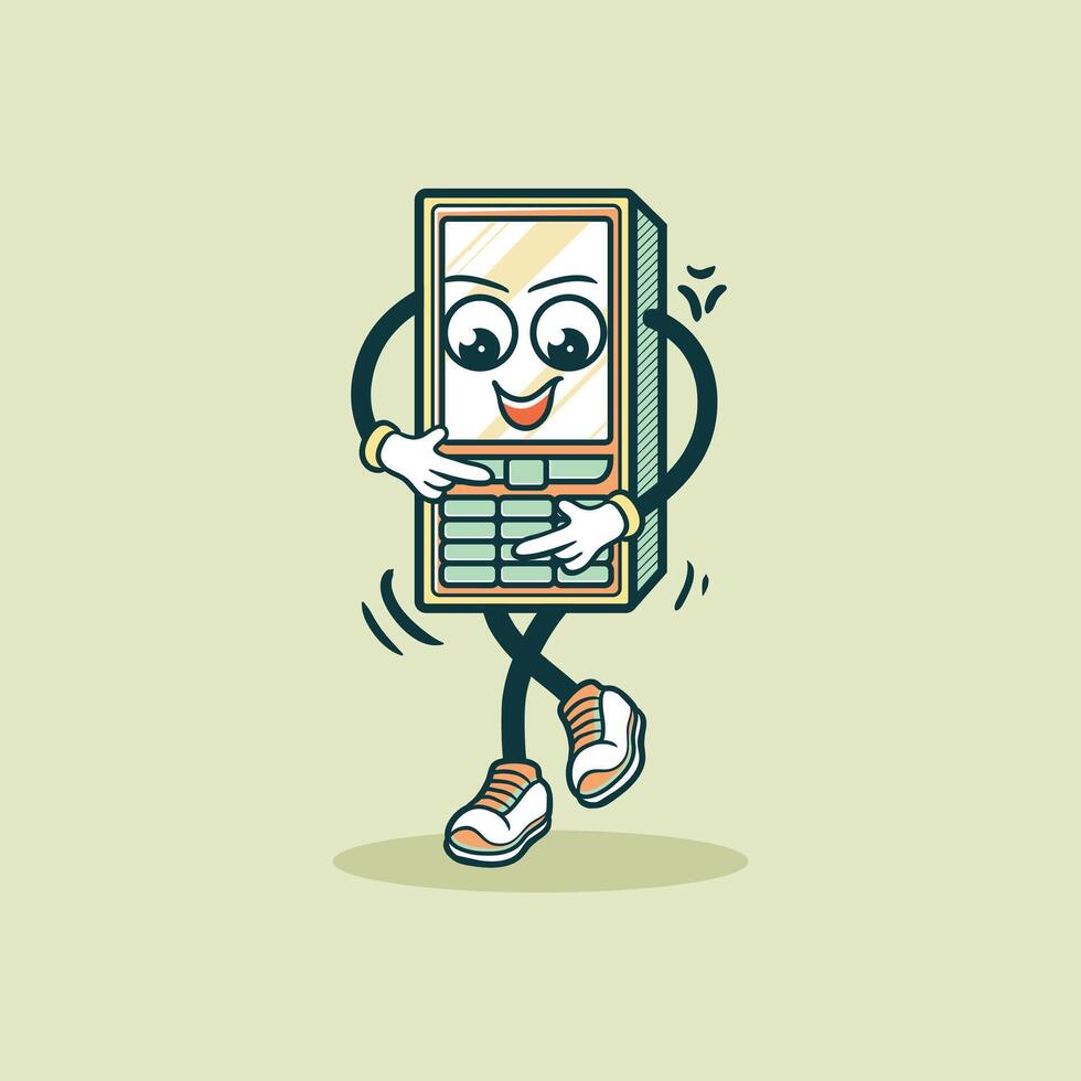 Happy Cellphone Character Dancing Joyfully vector