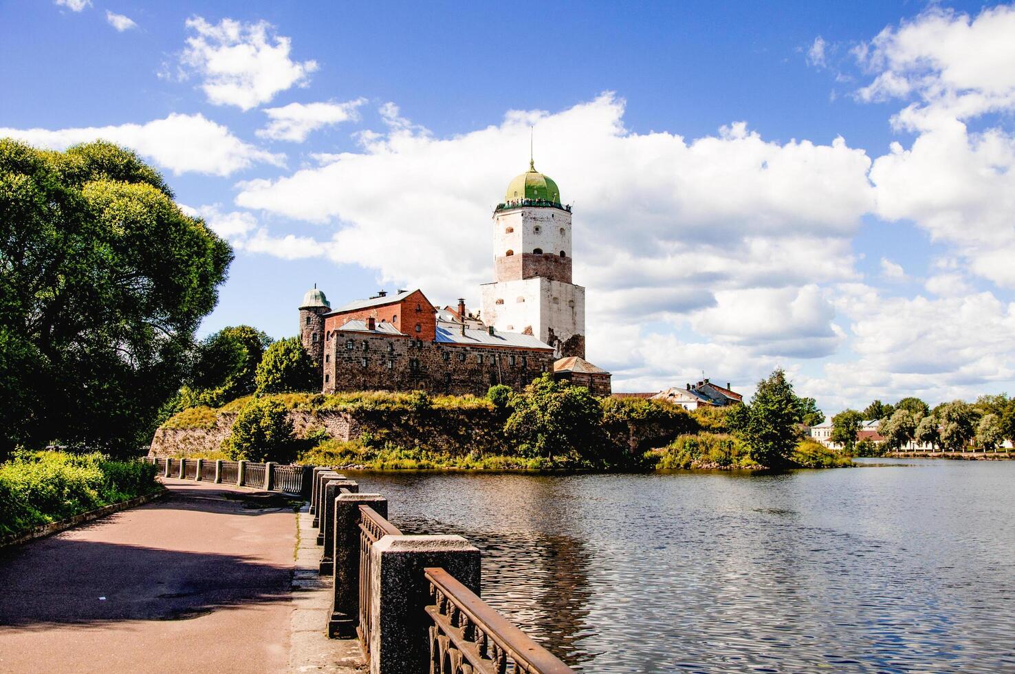 Vyborg, Russia, 22 May 2024, Fortress handsome old town, stone heritage, fortification building Russia photo