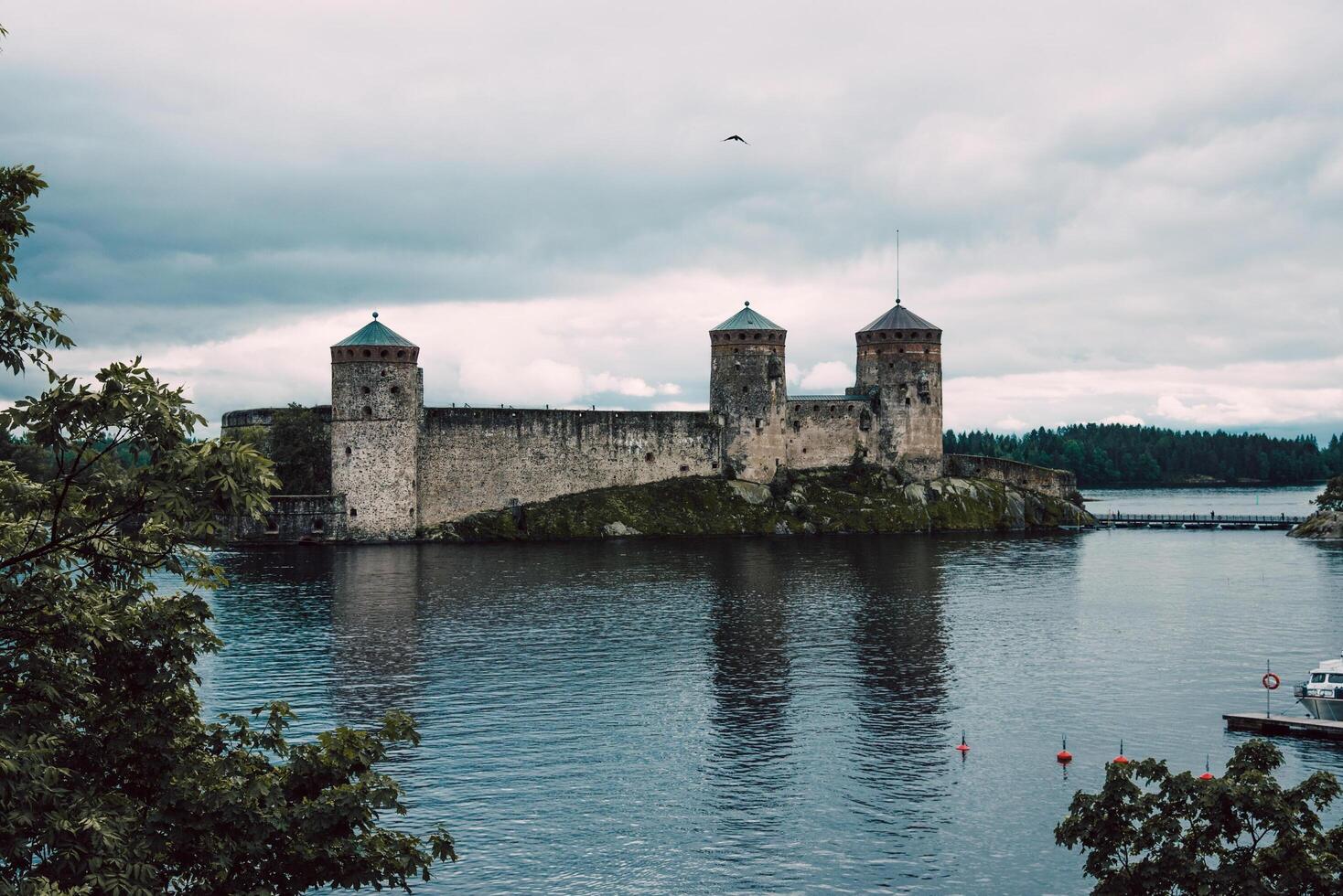 Savonlinna, Finland, 7 January 2025, Stone landmark heritage Savonlina Finland photo