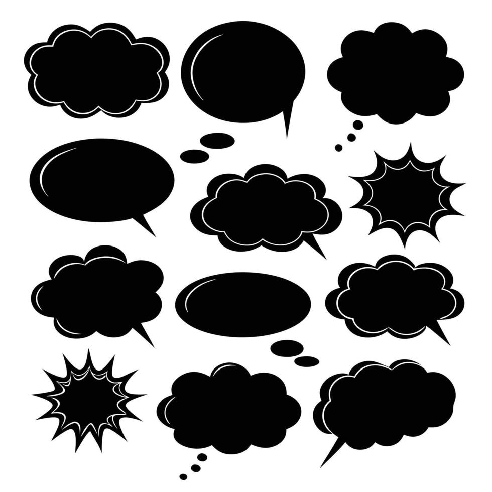 Chat Bubble Silhouette Collection vector