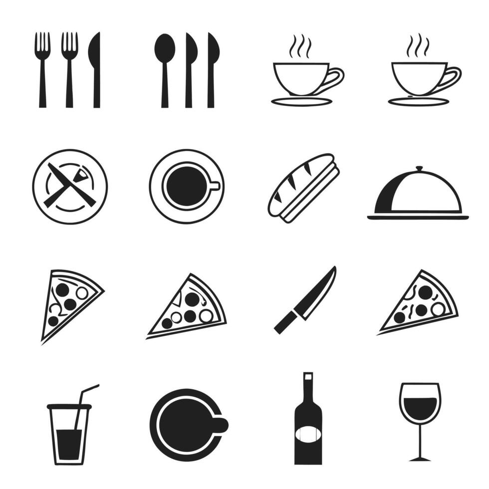 Restaurant Essentials Icon Set for Branding vector