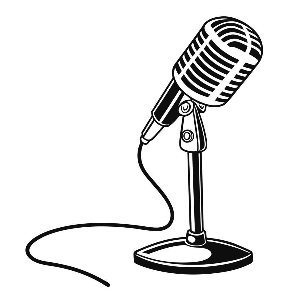 Podcasting Microphones Set vector