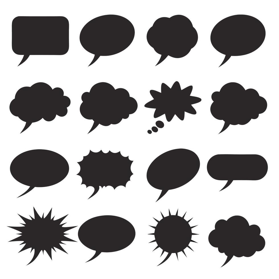 Minimalist Empty Speech Balloons vector