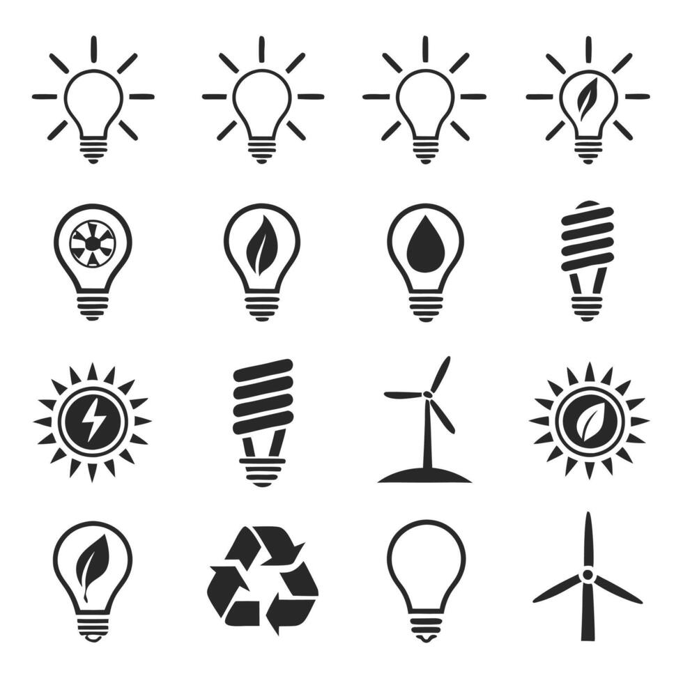 Green Energy and Efficiency Icon Collection vector