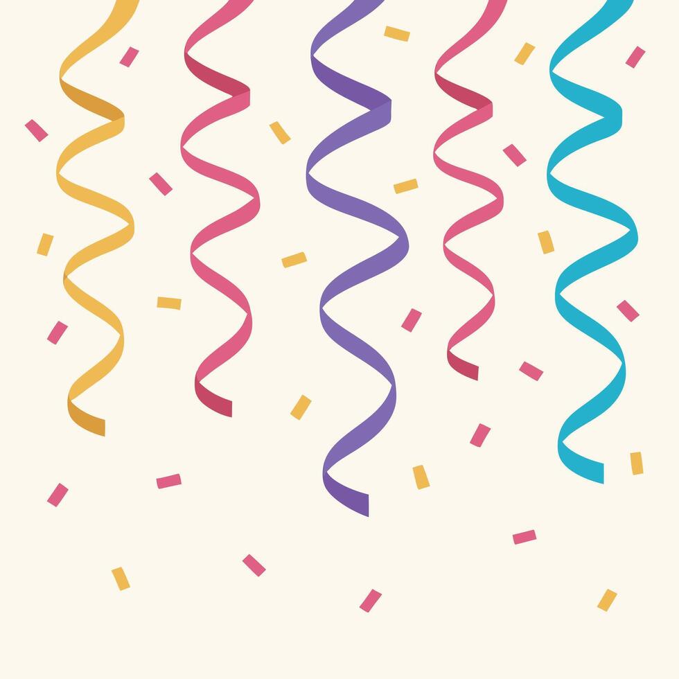 Party Energy Sparkling Confetti and Floating Streamers vector