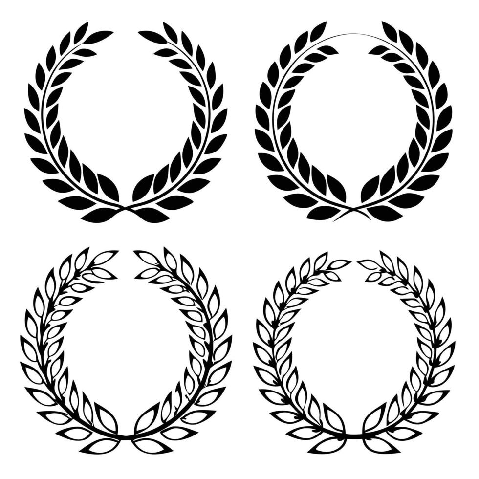 Elegant Achievement Wreath Collection vector
