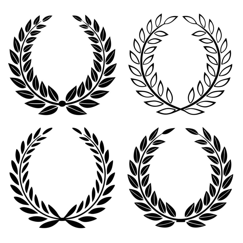 Royal Victory and Success Wreaths Set vector