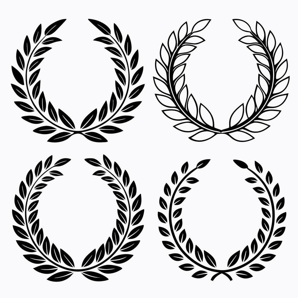 Decorative Circular Wreaths for Awards and Achievements vector
