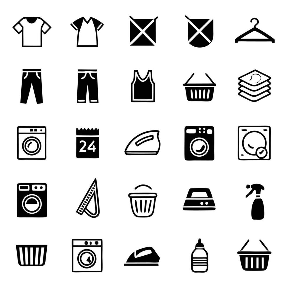 Laundry Service Icons Collection vector