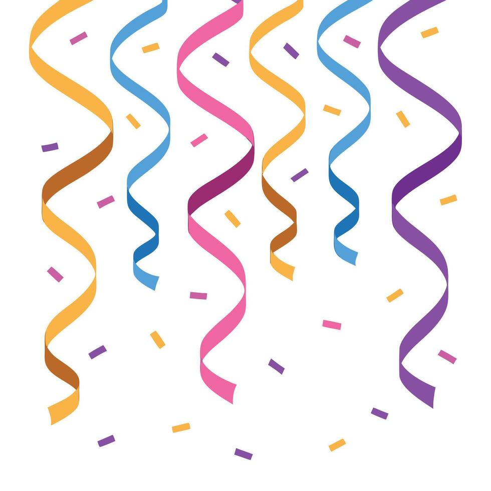 Festive Cheer Confetti and Ribbon Swirls Illustration vector