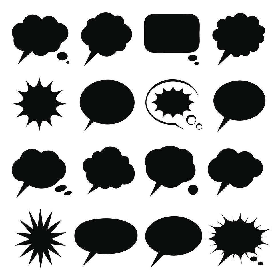 Speech Balloon Outline Collection vector