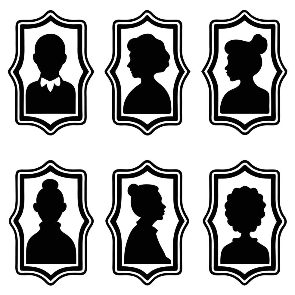 Classic Cadre Silhouettes for Design vector
