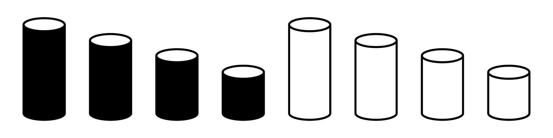 Cylinder icons set. Element of geometric figure for mobile concept and web apps. vector