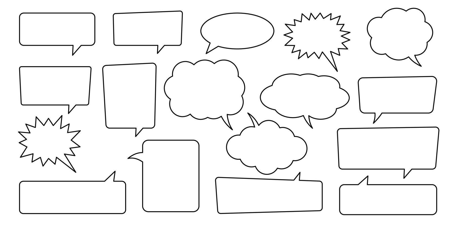 Line speech bubble. Collection of line speech balloon, chat bubble. vector