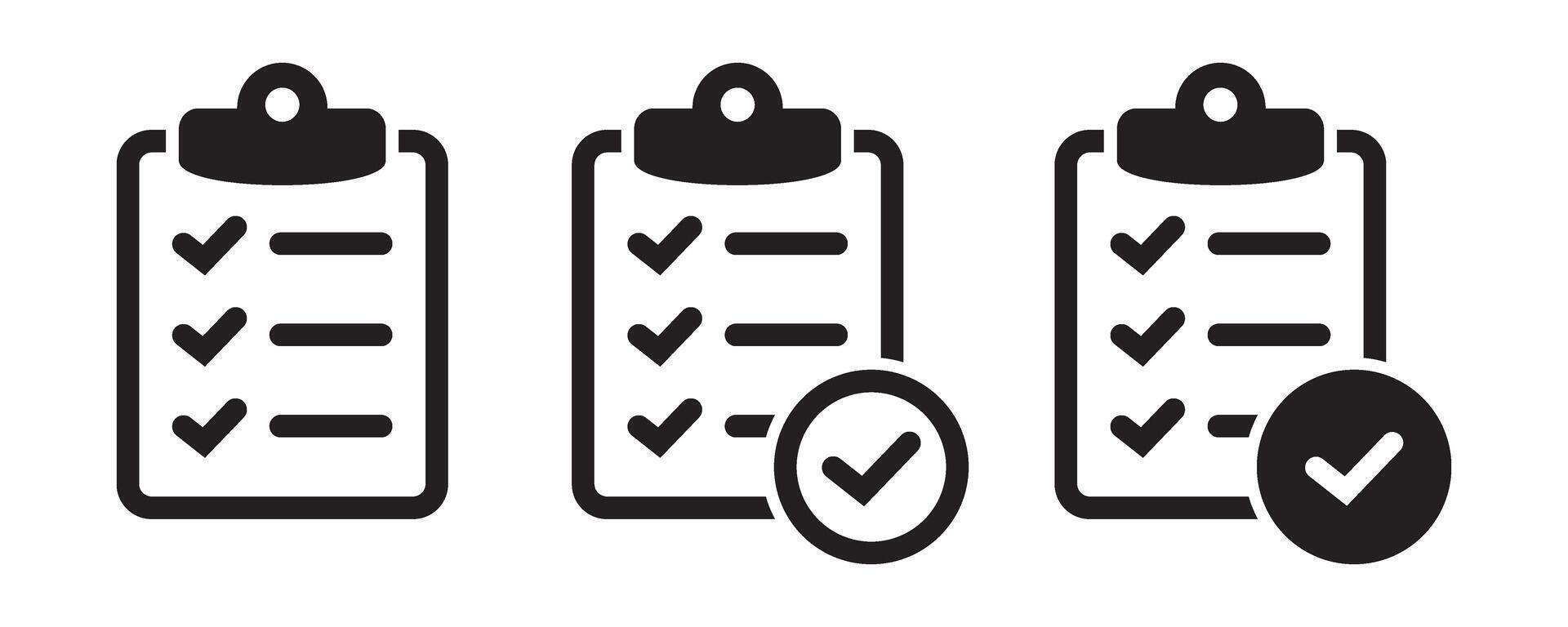 Clipboard icon. Clipboard with check mark icon. Checklist sign symbol for web site and app design. vector