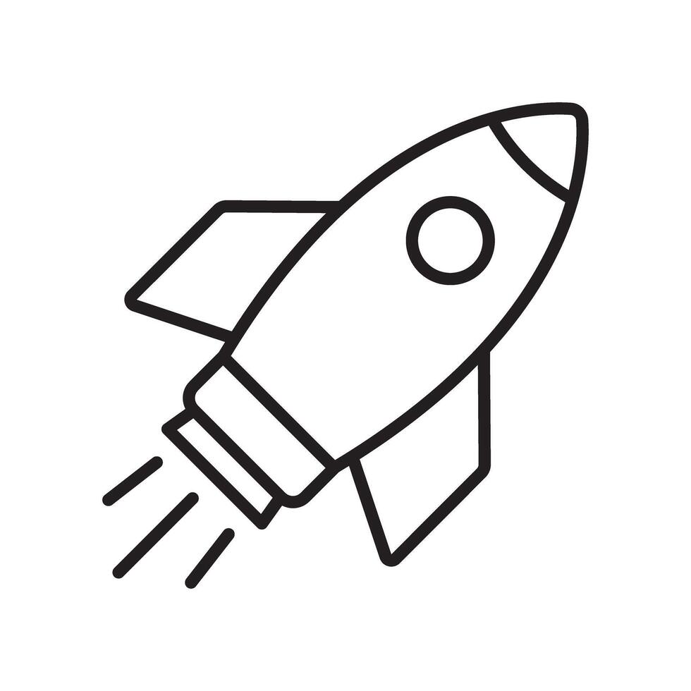 Rocket line icon. Cartoon rocket icon. vector