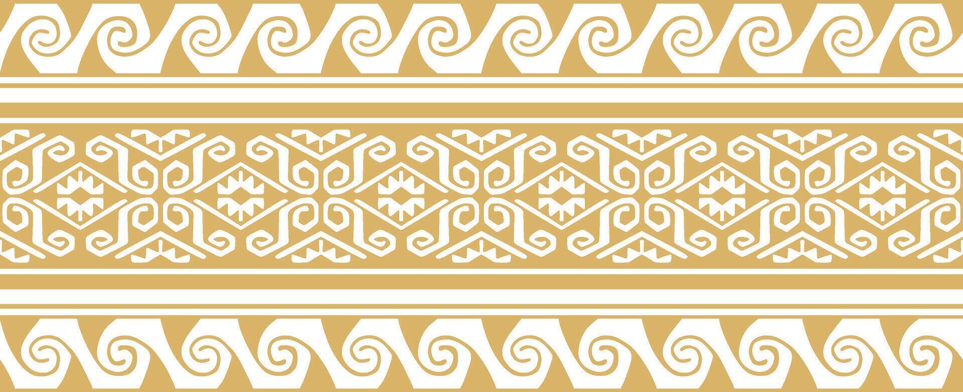 seamless golden border ornament. Native American framework vector