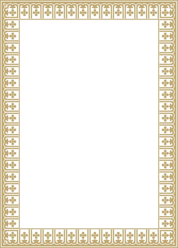 golden Chinese rectangle, frame. Square ornaments of oriental peoples, korea, taiwan, china, hong kong. vector