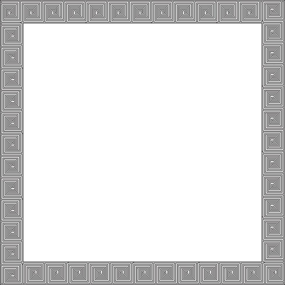 gold and black classic Greek square ornament. Rectangle of Ancient Greece and Roman Empire. Byzantine painting of walls, floors and ceiling vector