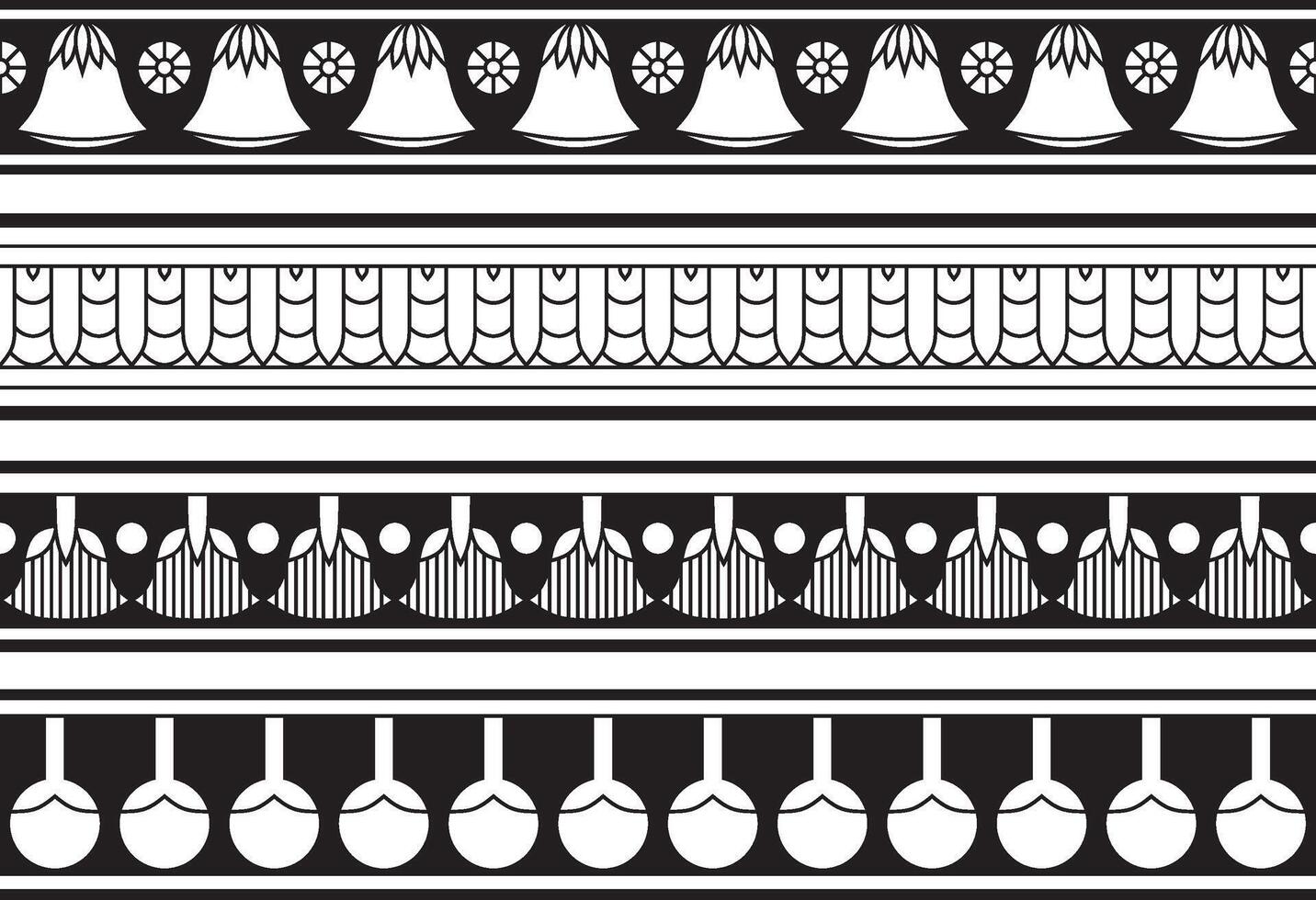 black monochrome classic Greek square outline ornament. Rectangle of Ancient Greece and Roman Empire. Byzantine painting of walls, floors and ceilings. Decoration of European palaces. vector