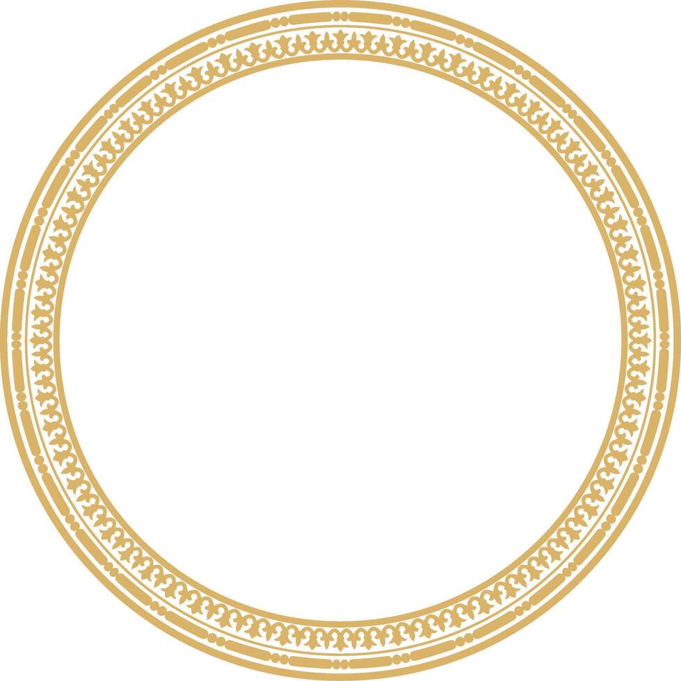 round gold seamless classic byzantine ornament. Infinite circle, border, frame Ancient Greece, Eastern Roman Empire vector