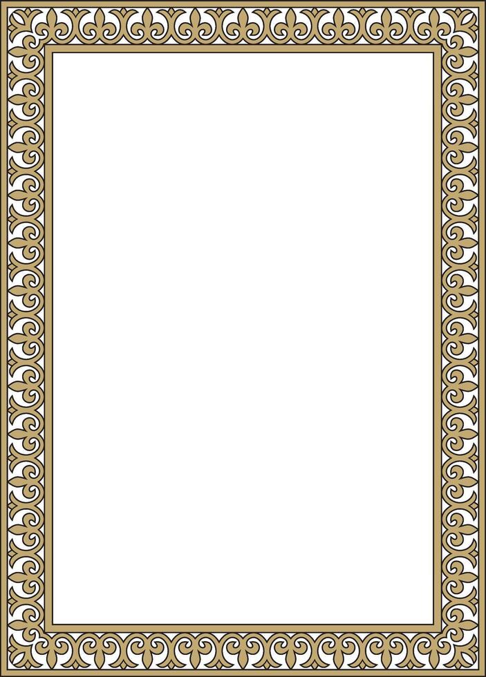 gold and black square classic byzantine ornament. Rectangle, border, Ancient Greece, Eastern Roman Empire frame. Decoration of Russian Orthodox Church vector