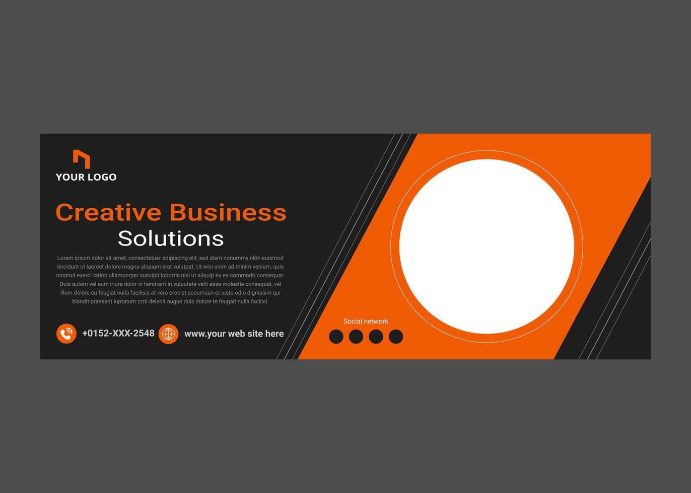 creative business solutions banner template, Black or Yellow banner design. vector