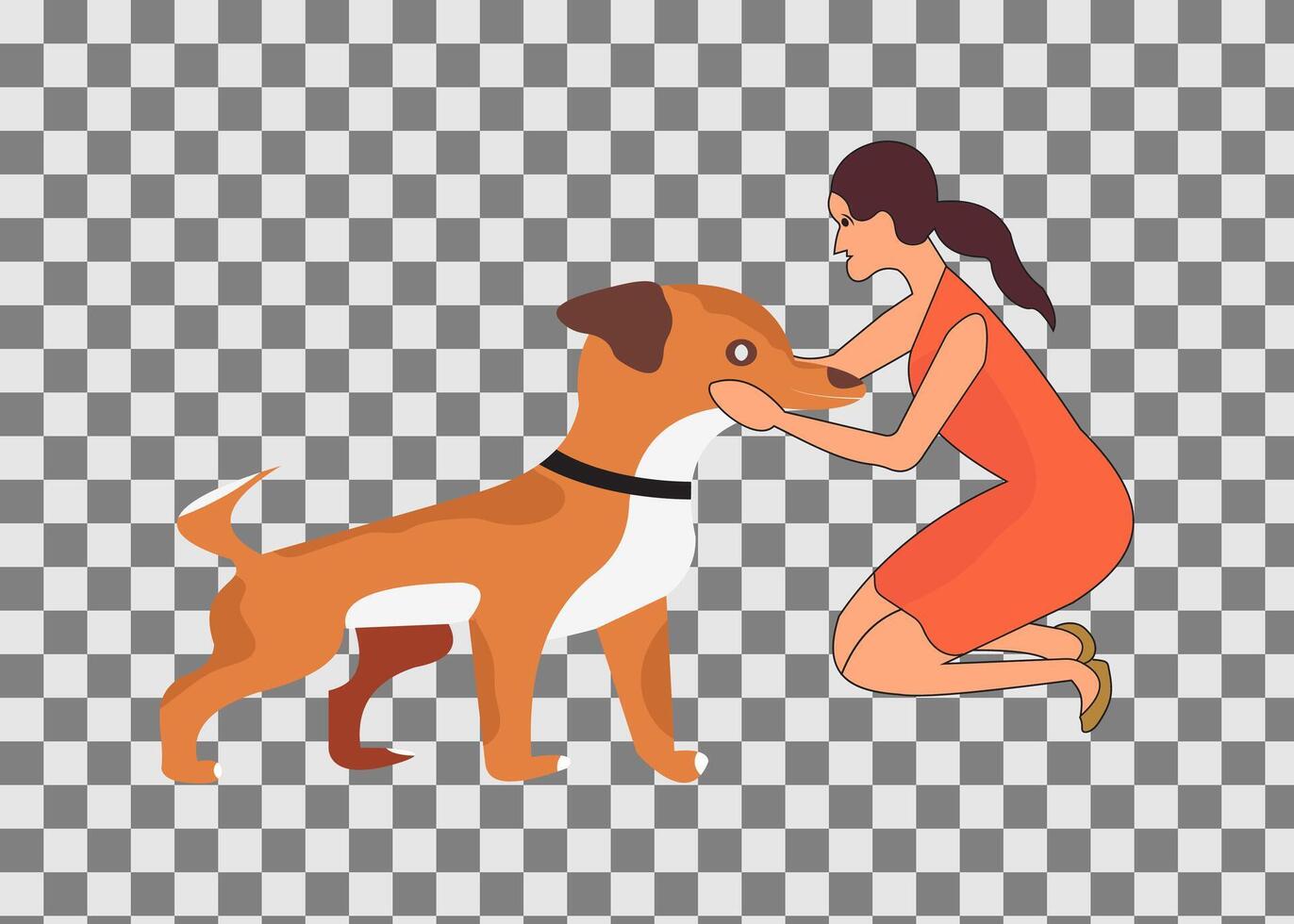 Dog illustrator design and one girls vector