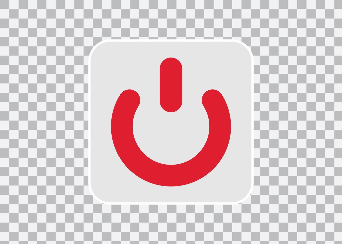 power button on red background pro vector