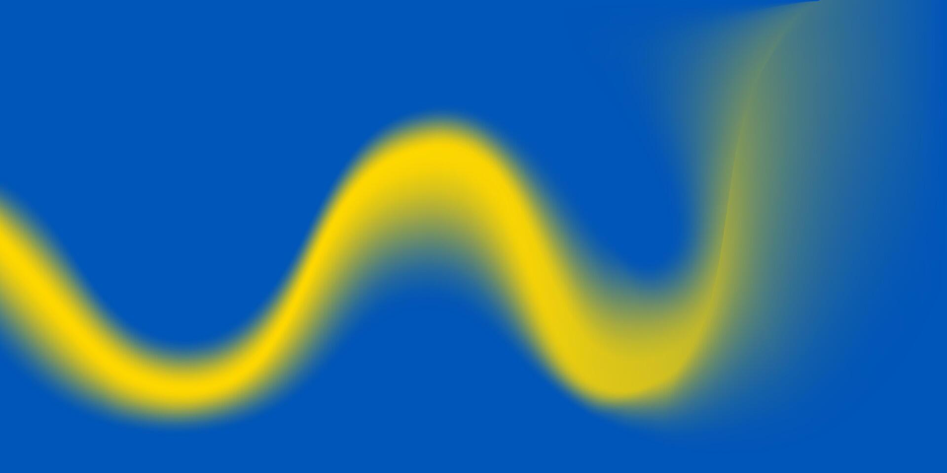 Abstract yellow blurred wave on blue background. illustration. vector