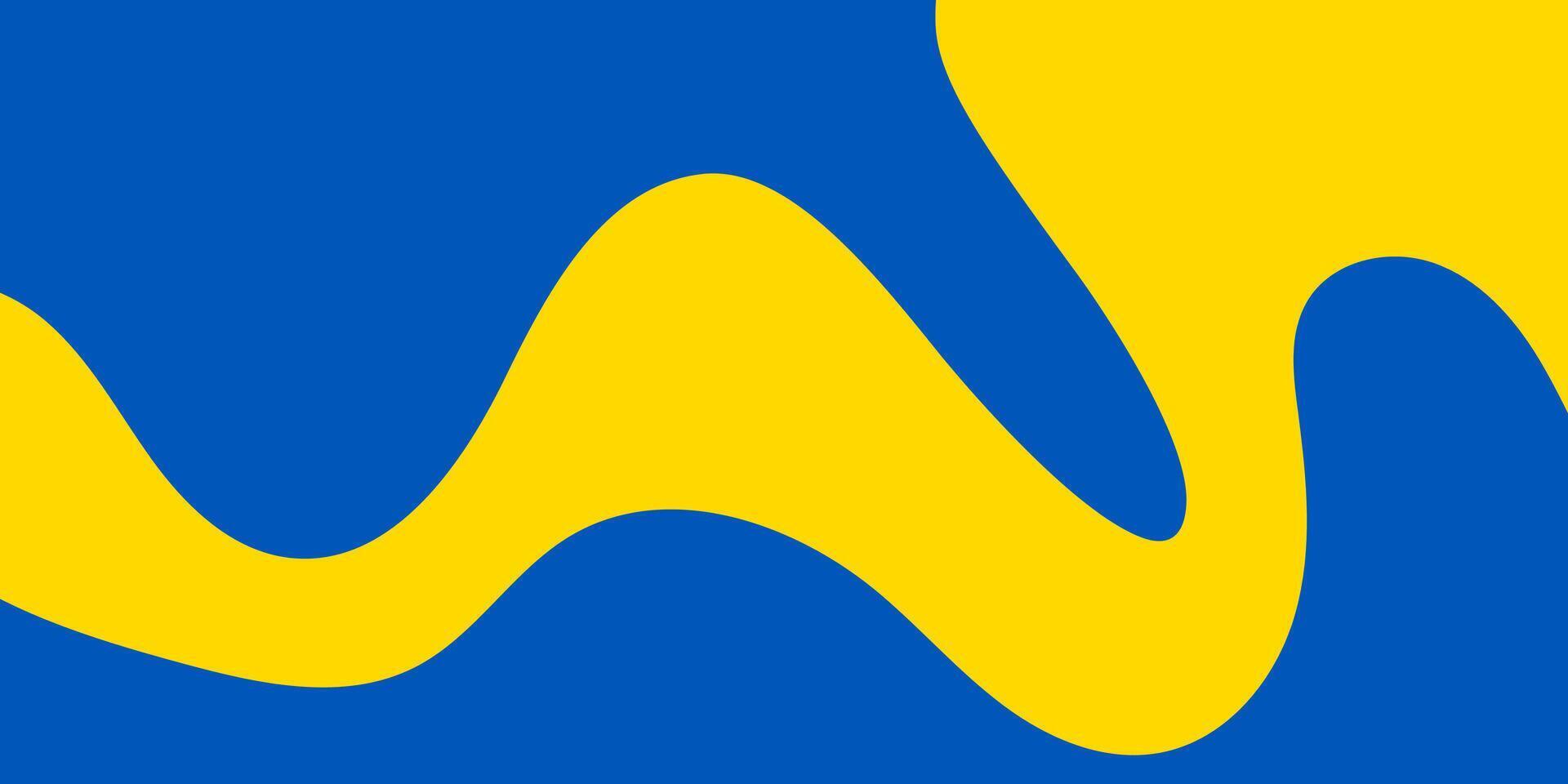 Abstract modern yellow wavy figure on blue background. illustration. vector