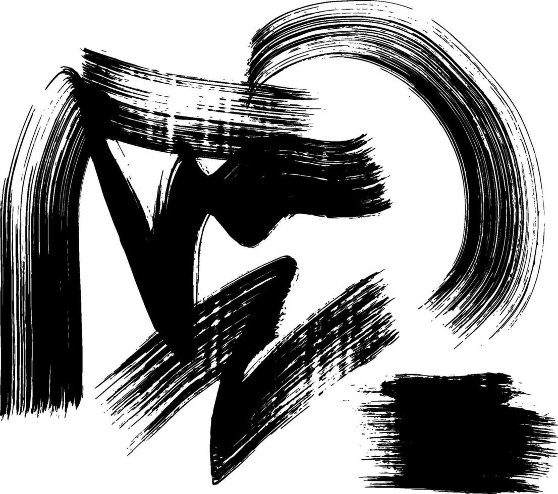 Random Free Hand Abstract Brush Hand Drawing. Illustration vector