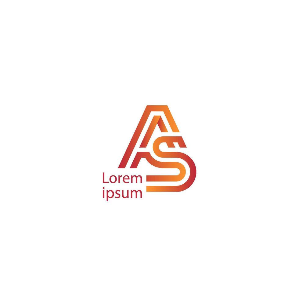 Creative Abstract AS Monogram Logo Design vector