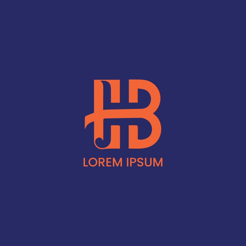 Trendy Abstract HB Interlock Monogram Logo vector