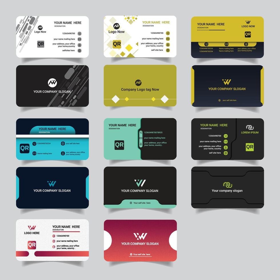 Unique Business Card Design Bundle vector