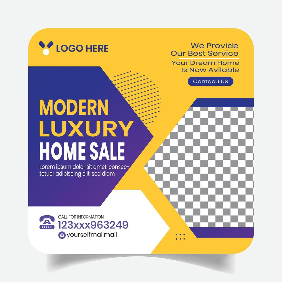 Property Sale Social Media Post Design Template vector