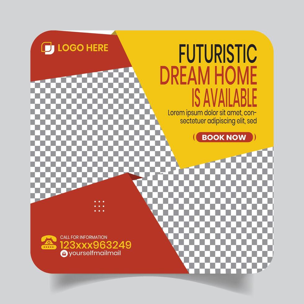 Villa Selling Clean Social Media Post Design Layout vector