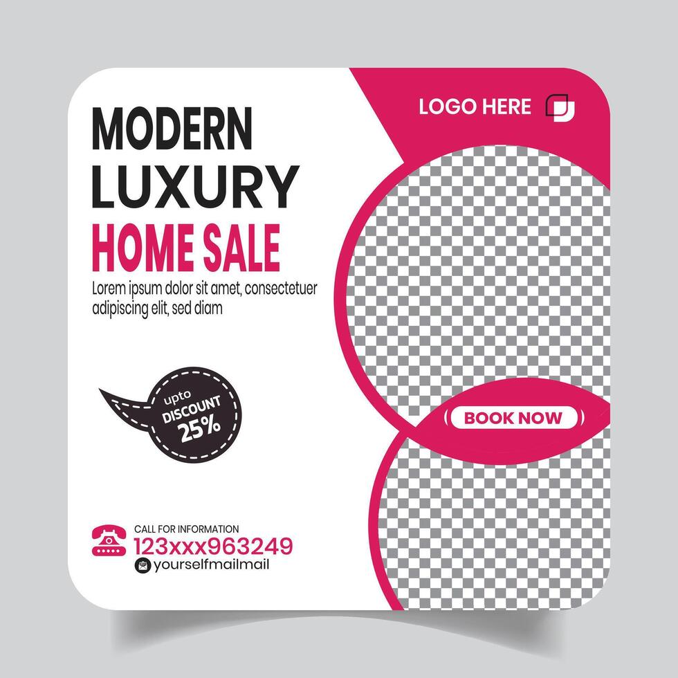 Modern Housing Social Media Post Design Layout vector