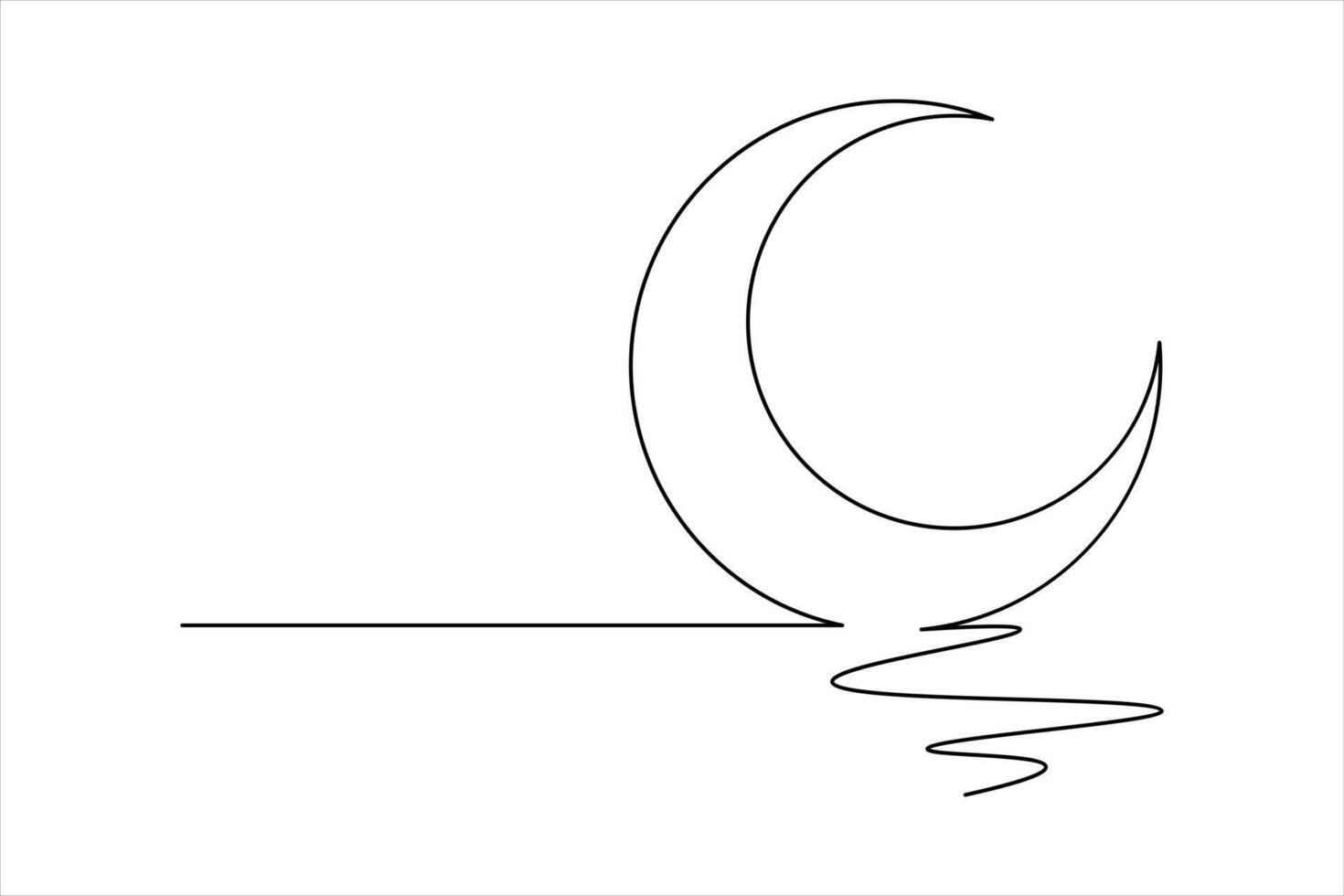 Islamic icon one line drawing vector