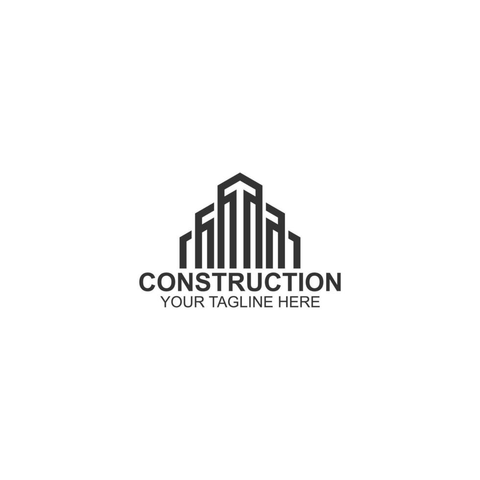 construction logo icon for building with creative illustration vector