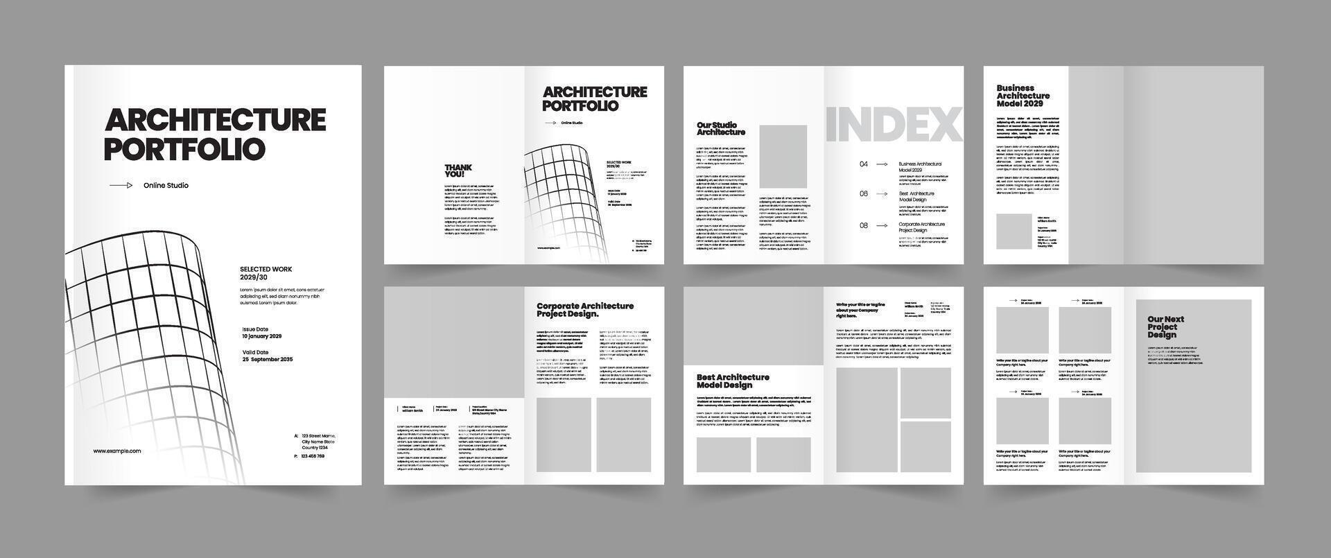 architecture portfolio design portfolio template interior portfolio architecture photo album real estate brochure vector