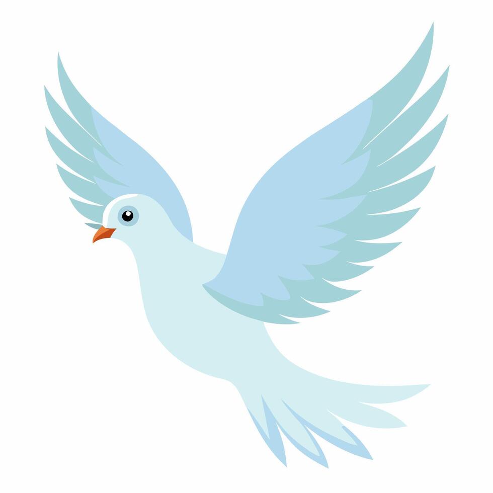 Cartoon bird pigeon in flight. illustration dove isolated on white background. Suitable for education poster ornithology,children's books. vector