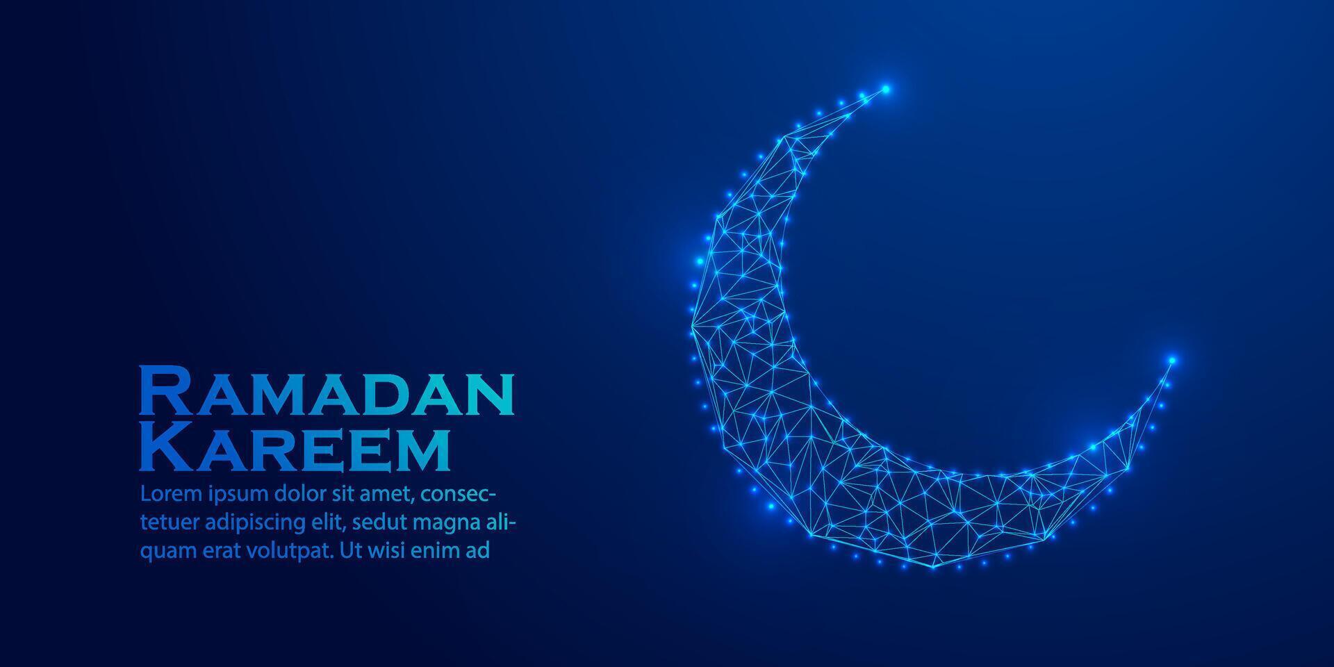 Low poly Ramadan theme illustration vector