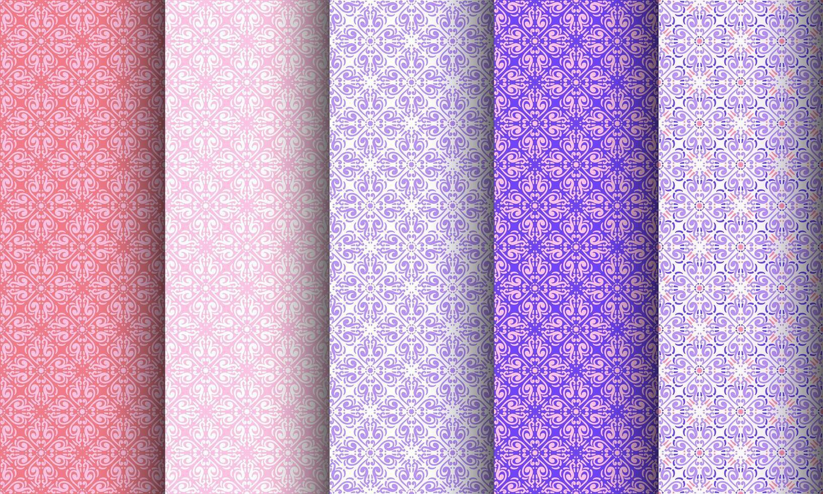 Abstract flower floral ornate seamless textures. patterns set. vector